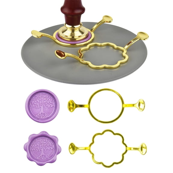 2PCS Round and Flower Metal Wax Seal Kit for 1 Inch Wax Seal Stamp Metal Wax Seal Molds Sealing Wax Kit for Gift Wrapping