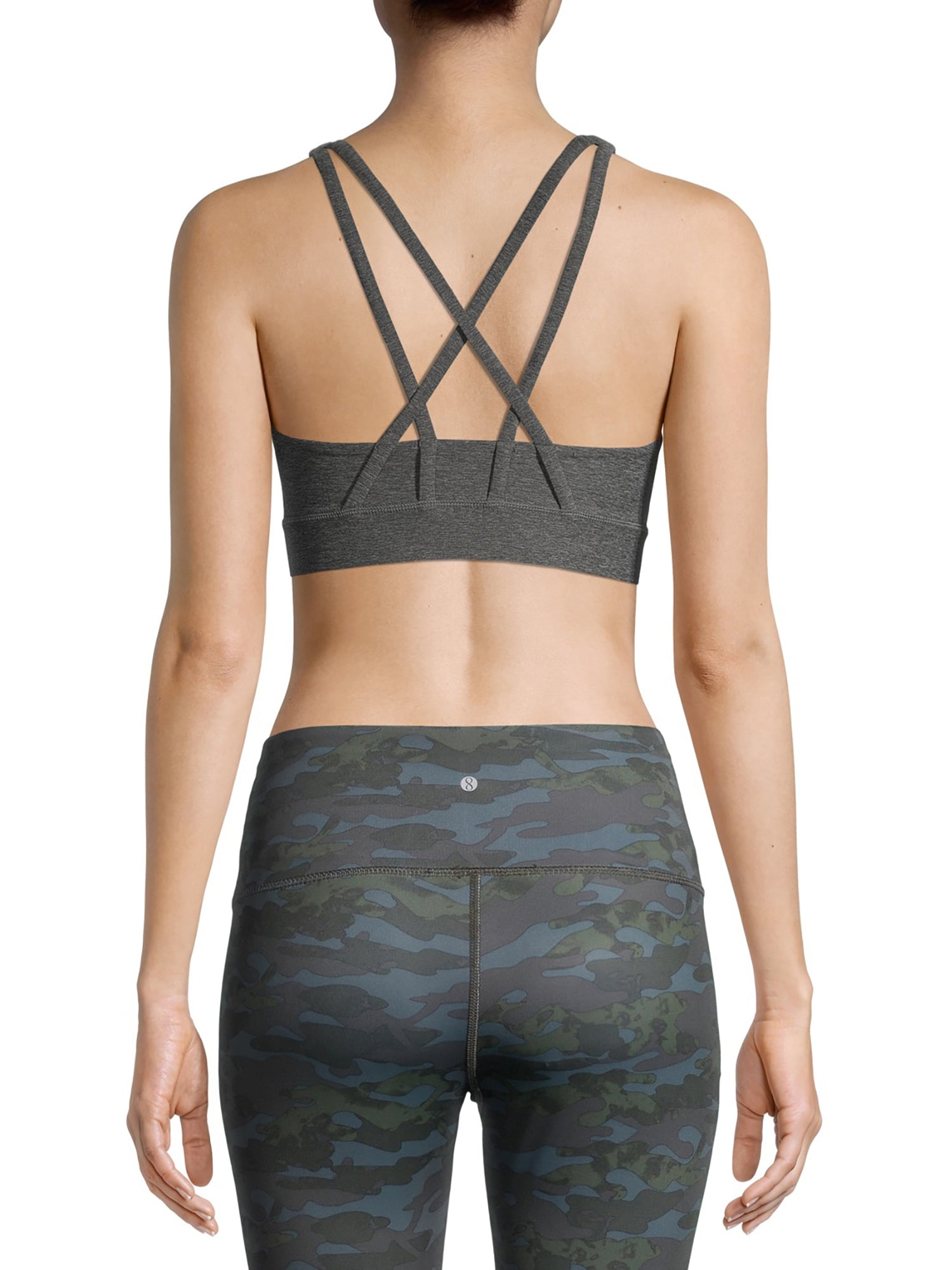 Avia Sports Bra for Women, Strappy Style, Medium Support, S-3XL, 2-Pack