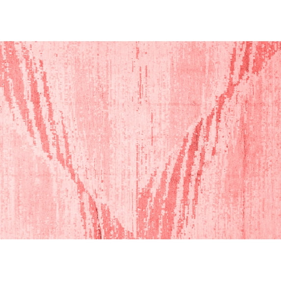 Ahgly Company Machine Washable Indoor Rectangle Abstract Red Modern Area Rugs, 4' x 6'