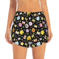 thumbnail image 2 of Vsdgher Flower Butterfly Print Women's Running Double Layer Shorts High Waisted with Pockets Elastic Yoga Workout Athletic Gym Sports, 2 of 8