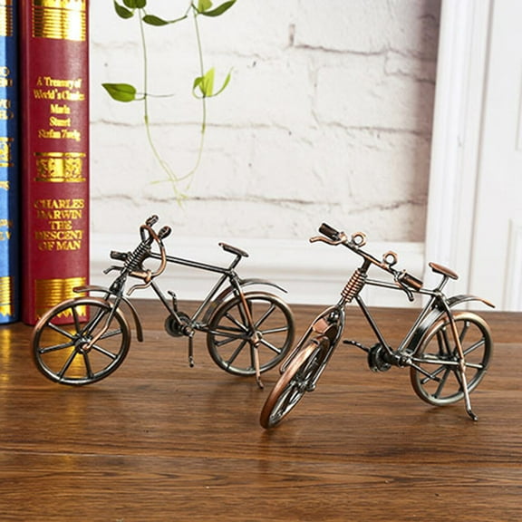 FRCOLOR Steel Handmade Iron Bike Decor for Home Office or Gifts Environmental Plating 12.6x6.3x9.8 inches