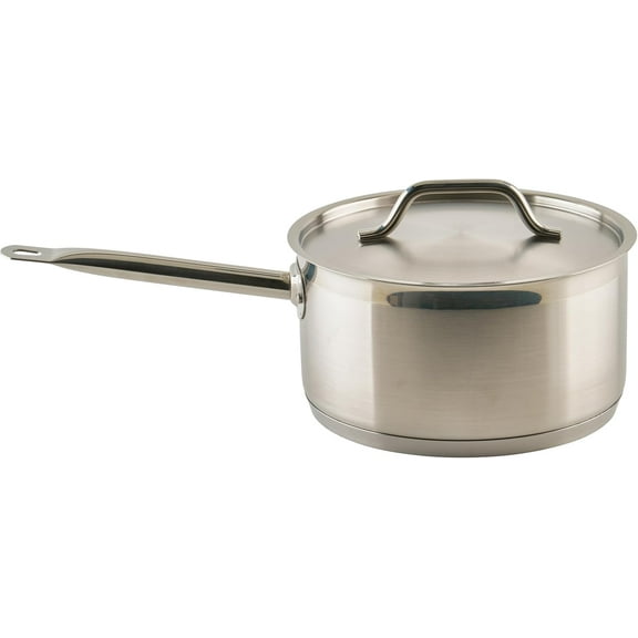Heavy-Duty Stainless Steel Sauce Pan with Cover, 6 Quart