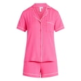 thumbnail image 3 of Joyspun Women's Dreamy Soft Collection Notch Collar Top and Shorts Pajama Set, 2-Piece, Sizes XS-3X, 3 of 5