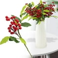 thumbnail image 1 of Cqxid Fleurs Artificielles à Moins de 5$ Tiges de Baies Rouges Artificielles avec Feuilles Vertes Pics de Baies Réalistes pour Couronne Maison Bricolage Arbres de Noël Centres de Table de Mariage, 1 of 9