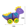 thumbnail image 3 of Purple Dinosaur Snail Hand Push Tractor Pull Cord Rope Infant 0-1-2-3 Years Old Walker Toy, 3 of 7