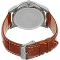 thumbnail image 3 of Men's Multifunction Step Dial Leather Brown Strap Watch, 3 of 7