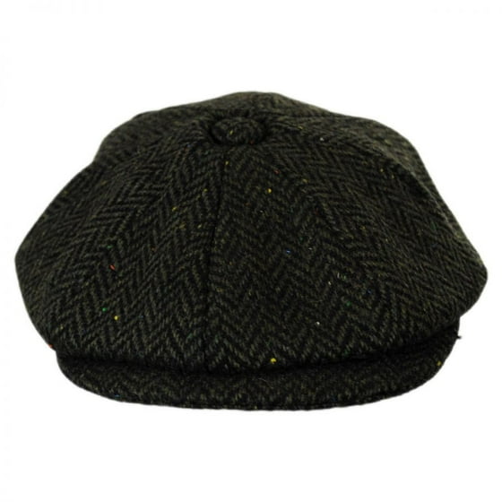 Jaxon Hats Cambridge Herringbone Wool Newsboy Cap XXL Green