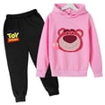 thumbnail image 3 of Conjunto de sudaderas con capucha Lotso para niños, Woody, Buzz Lightyear, sudaderas con capucha de Toy Story de dibujos animados para niños, camisetas y pantalones largos, traje de 2 piezas para niño, 3 of 5