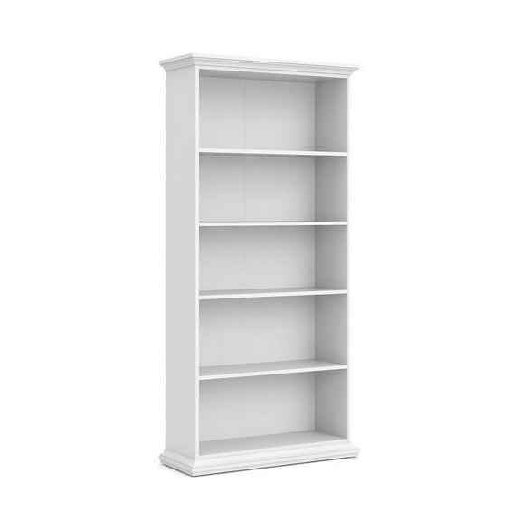 Pemberly Row 5 Shelf Bookcase in White