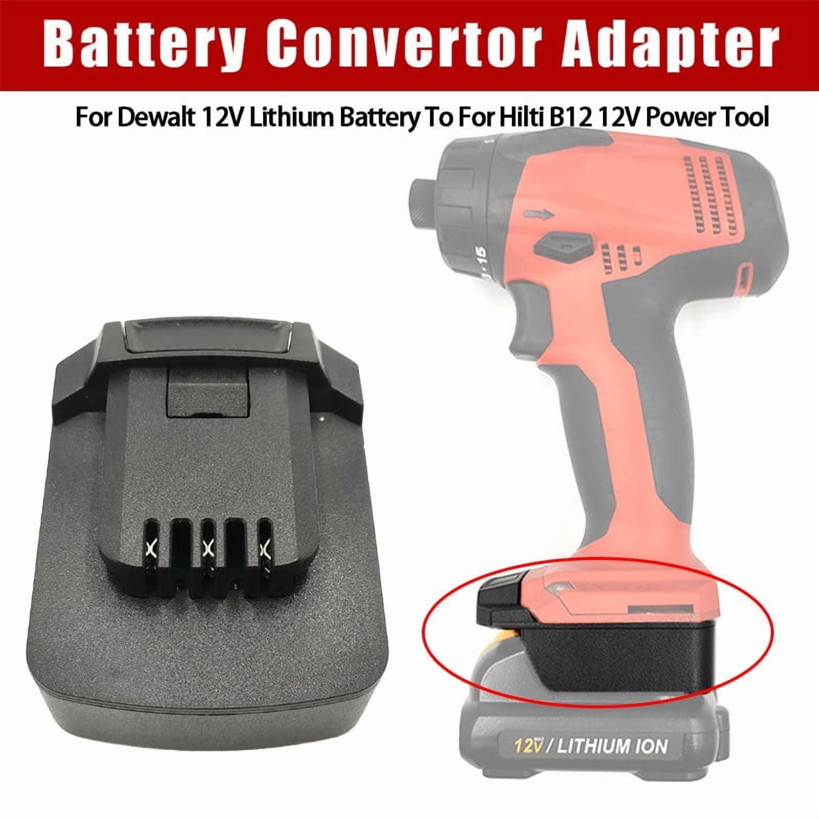 12V Adapter For Hilti Cordless Tool, 12V De*walt Lithium Battery DCB124-XJ DCB120 DCB123 DCB127 DCB122 DCB124 DCB121 Convert  to for HILTI 12V Replacement Cordless Tool Electronic Component