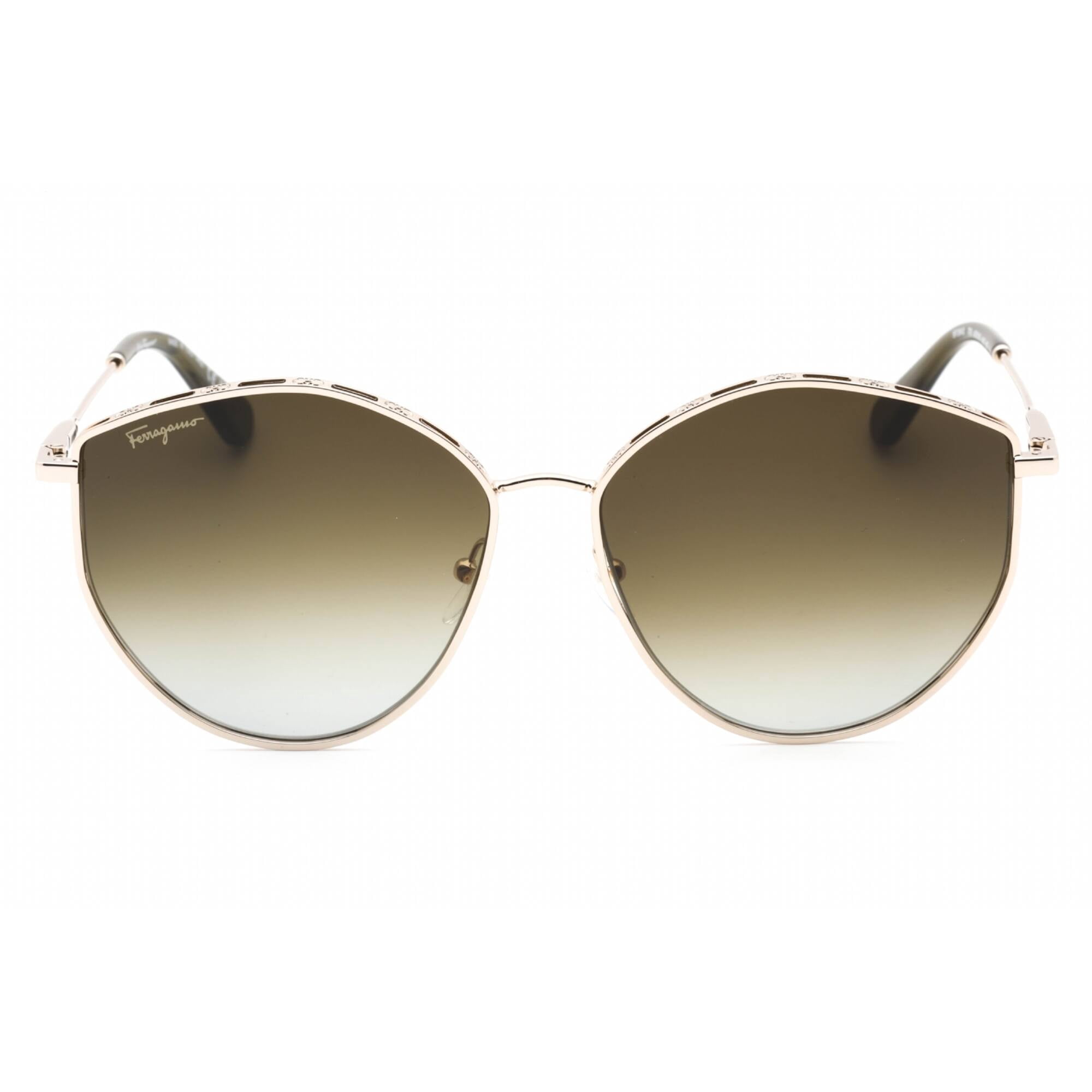 Salvatore Ferragamo SF 264S Metal Womens Geometric Sunglasses Gold