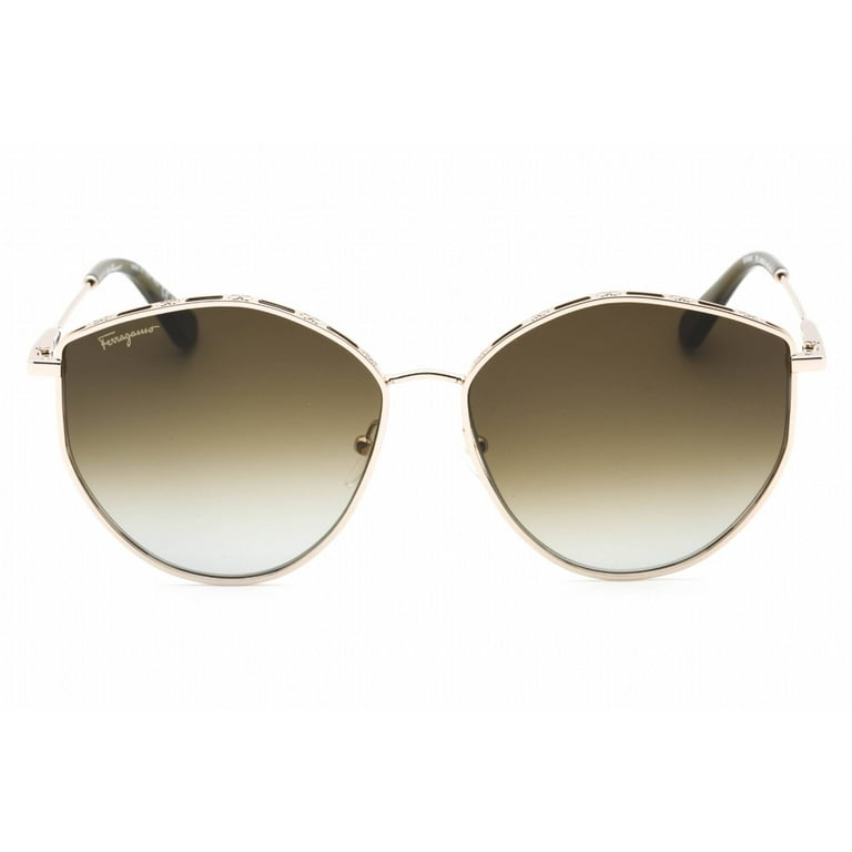Salvatore Ferragamo SF 264S Metal Womens Geometric Sunglasses Gold