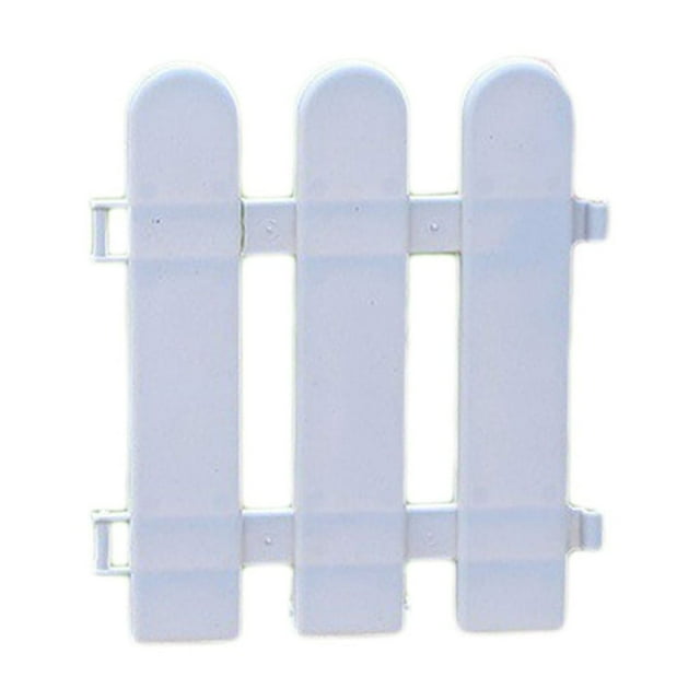 Plastic Garden Fence Border with Ground Stakes for Flower Beds and Lawn Edging 7.48 in x 6.69 in x 1.72 in White