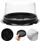 thumbnail image 5 of QAQ-50 piezas de contenedores de plástico desechables para pasteles, soporte redondo para pasteles, caja de panadería, soporte para cupcakes con tapas tipo cúpula para bodas, Pascuas, almacenamiento, 5 of 8