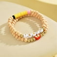 thumbnail image 3 of Handmade Teacher Appreciation Stackable Bracelets Teacher's Day Personalized Soft Clay Teach Inspire Nature Wood Beaded Elastic Bracelets for Women Christmas Graduation Birthday Party Jewelry Gifts, 3 of 10