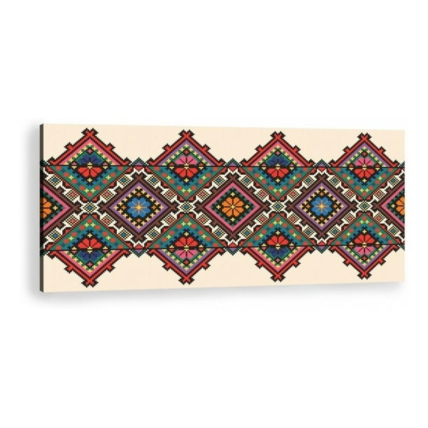Cuadros Arte Huichol Mexicano Canvas Artístico 110x60cm