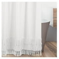 thumbnail image 3 of Drevy White Boho Bohemian Bathroom Fabric Bath Shower Curtain - Solid Color Shabby Chic Luxurious Luxury Vintage Designer Boutique Tassel Fringe, 3 of 5