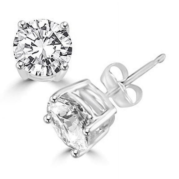 Diamond Essence Stud Earrings with Round Brilliant Stones - SEE502 - 4 Carat