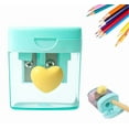 thumbnail image 5 of chaungfeng Heart Pencil Sharpeners, Colored Pencil Sharpener Handheld Small Cute Pencil Sharpener Manual Green Purple Pink Pencil Sharpeners with Cover, Single Hole, 5 of 5
