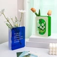 thumbnail image 6 of Btomtd Clear Book Shaped Vase for Flower Display, Clear Flower Arrangement Vases as Decorative Piece, Novelty Flower Pot for Shelf and Table, Green, 6 of 8
