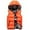 Orange, variant on Kids Winter Hooded Padded Vest Reversible Camo Solid Color Sleeveless Puffer Jacket for Boys Girls Ages 3-16+ Years