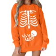 thumbnail image 2 of KHONTS Women's Skeleton Halloween Maternity Sweatshirts Crewneck Pullover Tops Pregnancy Announcement Tee Tops Orange S, 2 of 5