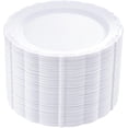 thumbnail image 1 of 60 platos de plástico blanco, platos desechables blancos de alta resistencia, platos de cena blancos de 10,25 pulgadas, platos de plástico duro desechables para fiestas, bodas, 1 of 5