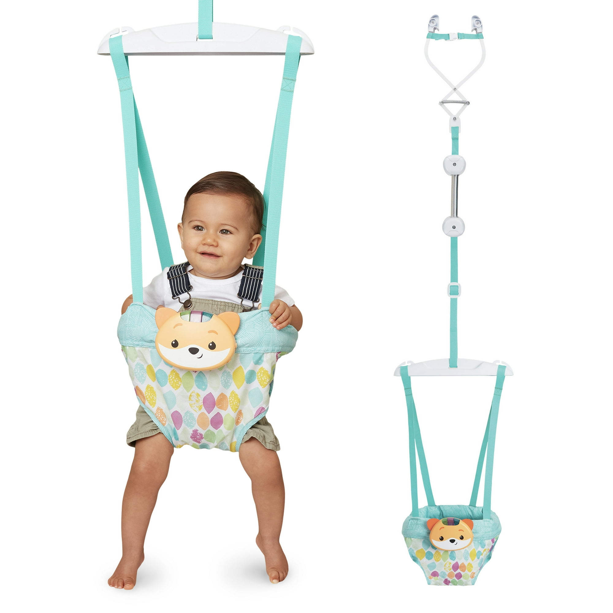 Infantino 2-in-1 Music & Lights Doorway Baby Jumper, Fox Motion-Activated Toy, Unisex 4+ Months, Multicolor