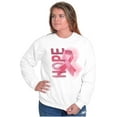 thumbnail image 3 of Hope Breast Cancer Awareness Warrior Women Plus Size Crewneck Sweatshirt Brisco Brands 5X, 3 of 5