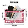 thumbnail image 3 of 2 Pack Pencil Pouch for 3 Ring Binder Smooth Zipper Folders with Pockets Clear Window Pencil Case Red Doodled Hearts, 3 of 6