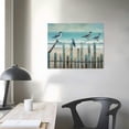 thumbnail image 4 of Shiartex Ocean Beach Wall Art 3D Framed -Painted Seascape Oil Painting Perching Bird Canvas Artwork The Tranquility by The Sea Shore for Living Room Bedroom Décor Coastal Blue 16x12in, 4 of 6