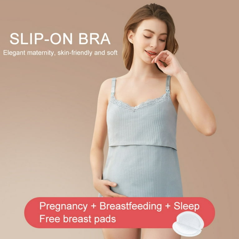 Cotton Nursing Tank Tops Maternity Cami with Shelf Bra Breastfeeding Shirts  Pregnancy Clothes