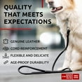 thumbnail image 3 of Glamour Rolled Leather Dog Leash for Small Medium and Large Dogs | Heavy Duty Strong Leather Puppy Leash for Outdoor Walking Running Training | Strong Dog Leashes for Large Breed Dogs - Black, 3 of 6