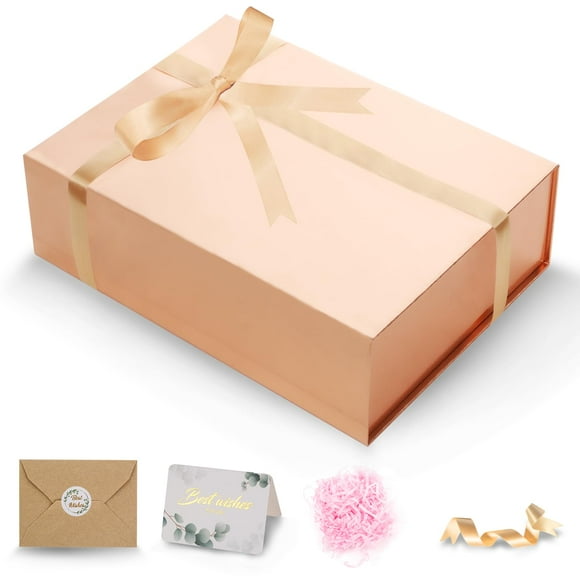 Caja de regalo DUOTAN magnética 34x25x9 cm en oro rosa brillante