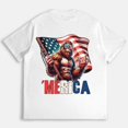 thumbnail image 3 of Merica Bigfoot Print Tshirts Fashion Patriotic Sasquatch Graphic Tees Short Sleeve Casual Tops Cotton Shirts for Daily Outfits White,5XL, 3 of 8