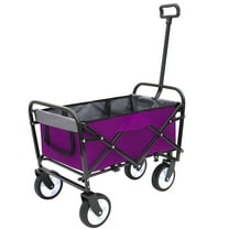 Minimeetall Strap , Collapsible Foldable Wagon Cart with strapping system Beach Wagon , Utility Cart , Utility Wagon Grocery Cart for Camping Shopping Sports Gardeing Fishing Supports 225lbs purple