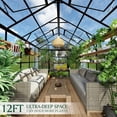thumbnail image 4 of 8' x 12' Walk-in Polycarbonate Greenhouse – Outdoor Garden Greenhouse Kit with Aluminum Frame, Lockable Door & Adjustable Roof Vents for Backyard, Patio, or Garden, 4 of 9