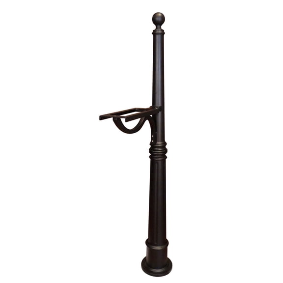 Special Lite Products Ashland Decorative Mailbox Post for Curbside Mailbox in Black Finish