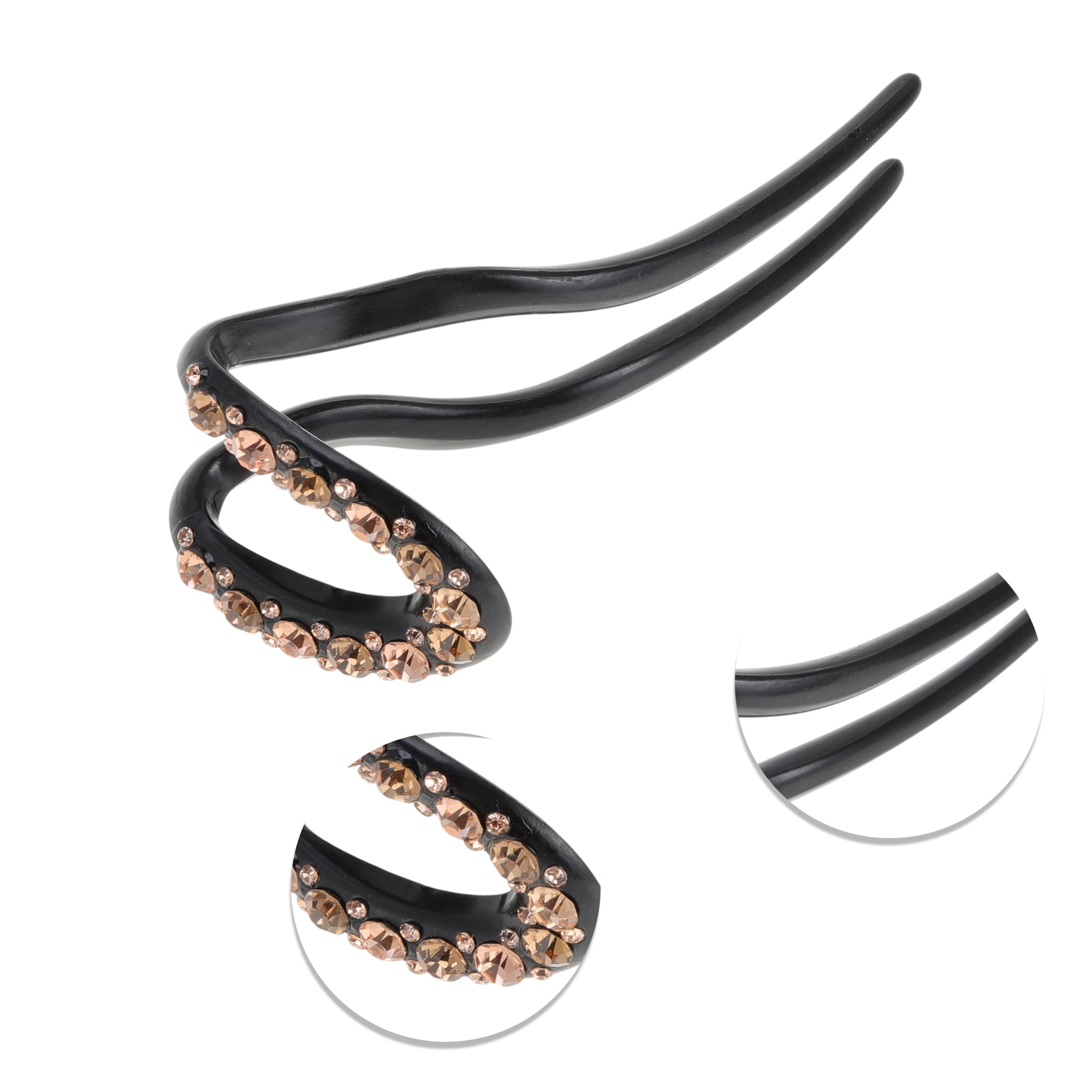 Unique Bargains Comfortable No Slip Fashion U-shaped Hair Pins for Home 1 Pc Champagne, Coffee Color
