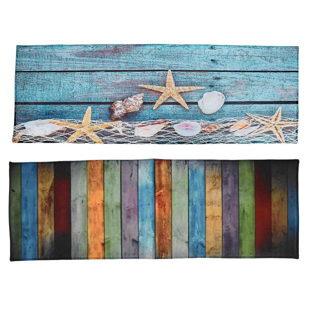 2 alfombrillas de baño náuticas antideslizantes para suelo Retro Ing Net Conch