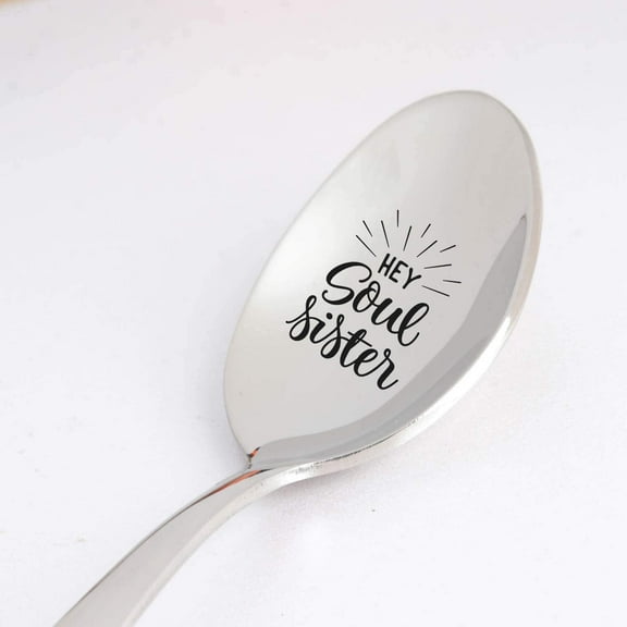 Sisters Gift from Sister | Hey Soul Sister Engraved Spoon Gift | Friendship Spoon Gift for Friend Women Teen Girls | Christmas Graduation Birthday Gifts for Soul Sister | Wedding Gift Her