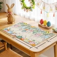 thumbnail image 6 of Easter Eggs Placemats Set of 8, Spring Yellow Pink Floral Leaves Beige Background Heat Insulated Linen Place Mats, Washable Stain-Proof Table Mats for Dining Tables Holiday Decor 13x19 Inches, 6 of 9