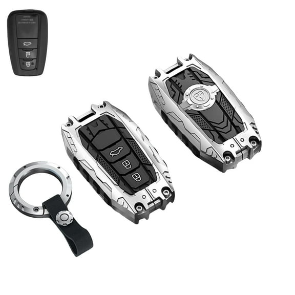 Heavy Metal Key Fob Cover Case Protector for Toyota, Keychain, Accessories for Toyota 2020 2021 2022 2023 Highlander 2018-2024 RAV4 Camry C-HR Corolla Avalon Prius GT86