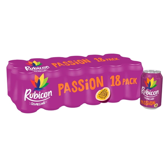 Rubicon Sparkling Passion Fruit Juice 18x330ml, Imported from Britain