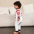 thumbnail image 5 of Odeerbi Matching Family Christmas Pajamas Sets Baby Stripe Romper Jumpsuits Toddler Boys Girls Cute Stripe Xmas Snowman Print Romper Parent-Child Loungewear Sleepwear Jammies for Baby, 5 of 6