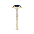 thumbnail image 4 of ANGARA Natural 1.55 Ct Oval Sapphire Halo Ring with Diamond Accents in 14K Yellow Gold for Women (Size-8x6mm) | September Birthstone, Anniversary, Jewelry Gift for Women | Natural Blue Sapphire Ring, 4 of 10