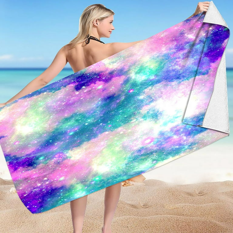 Dqueduo Oversized Beach Towel - 30 x 60 Inch Extra Large Pool Towel, Soft  Absorbent Fluffy Jacquard Beach Towel, Plush Cotton Bath Towels, Thick Swim