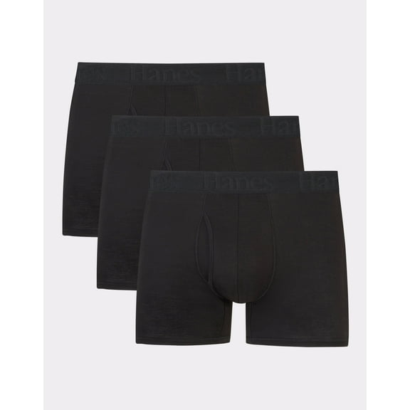 Hanes Originals Ultimate Men's SuperSoft Trunk Underwear, Black, 3-Pack S