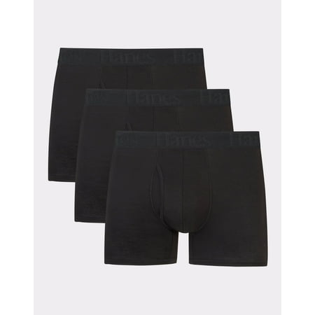 Hanes Originals Ultimate Men's SuperSoft Trunk Underwear, Black, 3-Pack S