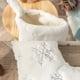 thumbnail image 3 of 2 uds calcetines navideños de copo de nieve plateado de felpa blanca 52CM Adepaton CJWUS-2071, 3 of 7